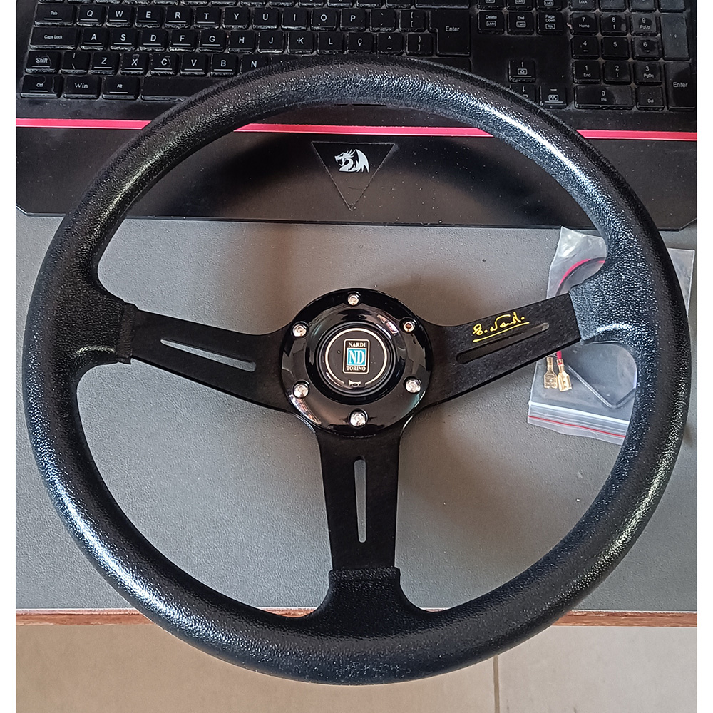 Universal 14 Inch ND PU Auto Racing Steering Wheels Deep Corn Drifting Sport Steering Wheel with ND Logo