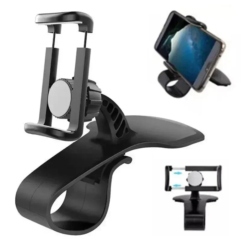 Car Phone Holder Stand Universal Dashboard Car Back-Clip Mount GPS Cellphone Support 360Degree Rotate Car Bracket for Navigation