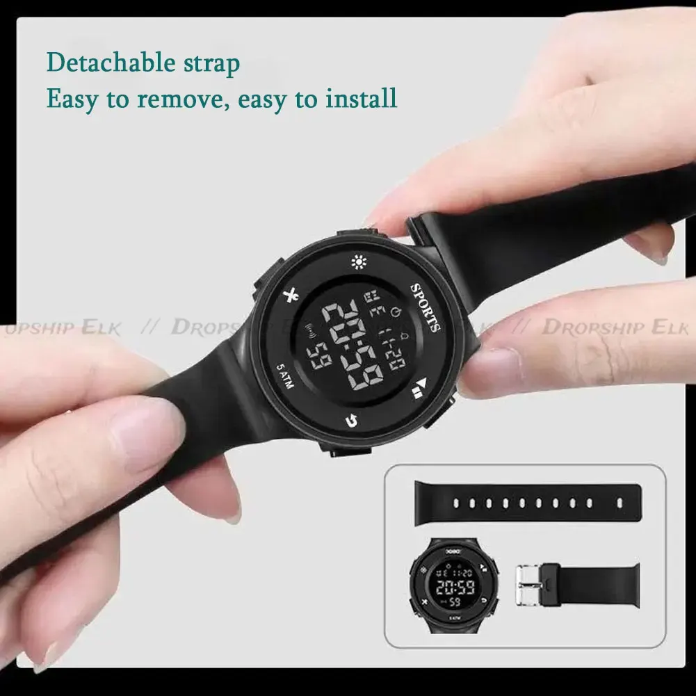 Waterproof Luminous Electronic Watch Women LED Digital Watches Men's Round Sports Wristwatch Outdoor Military Clock reloj mujer