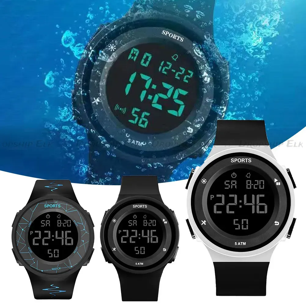 Waterproof Luminous Electronic Watch Women LED Digital Watches Men's Round Sports Wristwatch Outdoor Military Clock reloj mujer