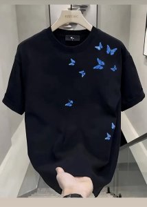 T-shirt me flutura blu – stil minimalist & modern