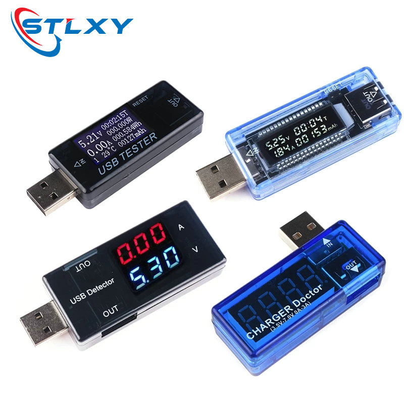 USB Voltmeter Ammeter Current Voltage Tester LCD Digital Display Power Battery Capacity Tester Measurement USB Charge Indicator